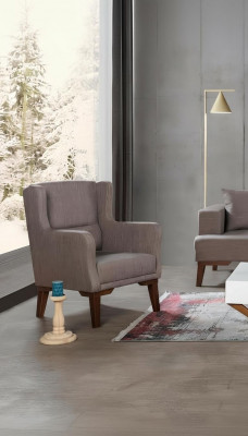 Fauteuil de luxe Rembourrage Mobilier Salon Fauteuil 1 place Tissu nouvelle couleur marron