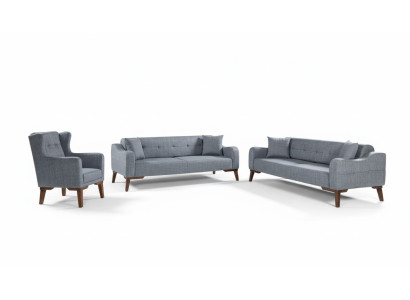 Ensemble de canapé 3+3+1 Siège complet et suite Fauteuil Textile 3 pièces