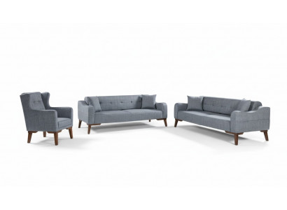 Ensemble de canapé 3+3+1 Siège complet et suite Fauteuil Textile 3 pièces