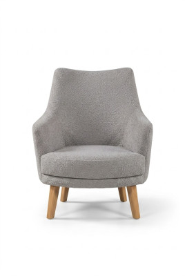 Fauteuil Design 1 Place Moderne Confortable en Bois Gris Meuble
