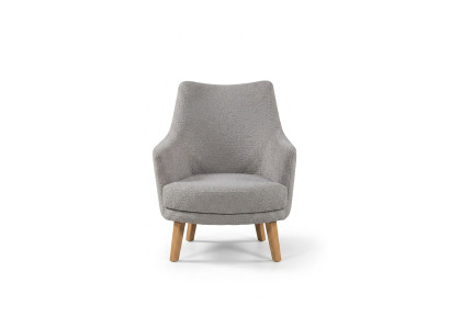 Fauteuil Design 1 Place Moderne Confortable en Bois Gris Meuble