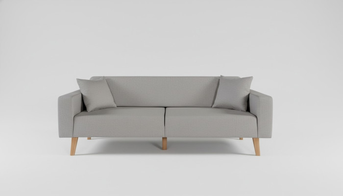 Sofa du salon Trois places canapé 3 places Rembourrage textile Gris Mobilier