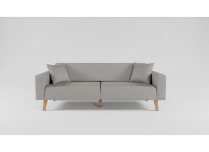 Sofa du salon Trois places canapé 3 places Rembourrage textile Gris Mobilier