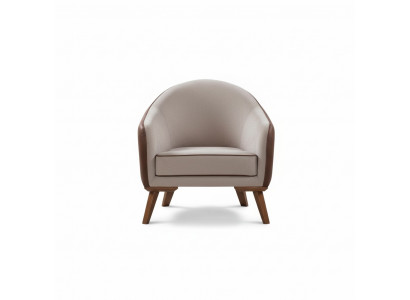 Fauteuil une place en textile pour salon, design lounge, couleur gris.