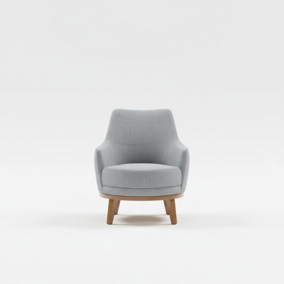 Fauteuil 1 place Fauteuil de salon Monoplace Bois Tissu Textile