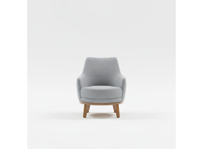 Fauteuil 1 place Fauteuil de salon Monoplace Bois Tissu Textile