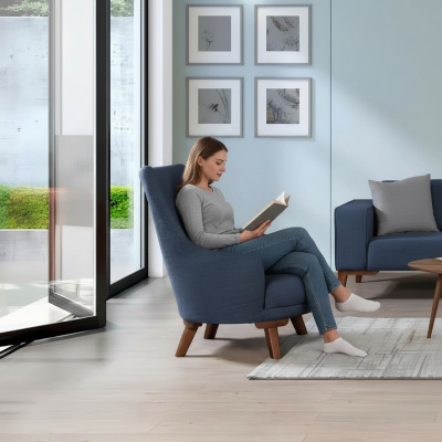 Textile rembourrage de luxe Fauteuil relaxant d'une place Meuble rembourré bleu