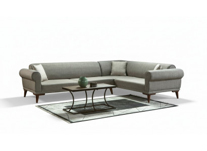 Canapé d'angle en forme de L Canapé Rembourrage Salon de luxe Style doux Canapé Gris