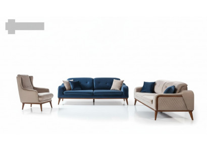 Ensemble de canapés 3+3+1 Fauteuil Canapé trois places Ensemble en textile