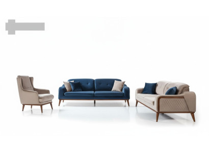 Ensemble de canapés 3+3+1 Fauteuil Canapé trois places Ensemble en textile