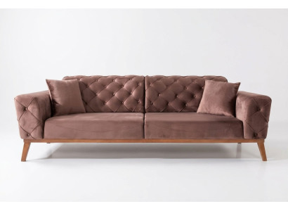 Canapé Chesterfield marron Élégant Canapé Salon Mobilier Salon Velours
