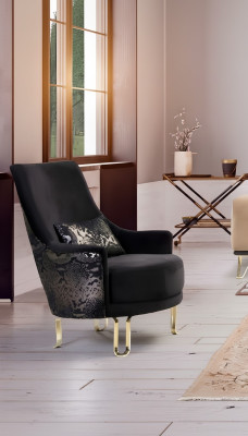 Fauteuil design de luxe 1 place en textile Lounge Club Rembourrage Mobilier