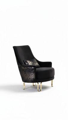 Fauteuil design de luxe 1 place en textile Lounge Club Rembourrage Mobilier