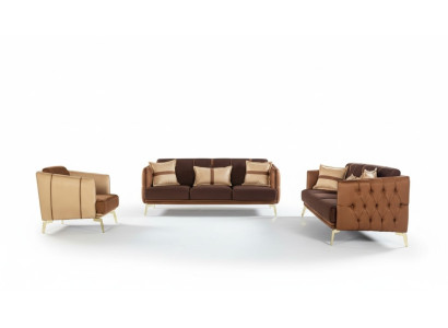 Ensemble de canapés Ensemble de canapés 3+3+1 Fauteuil Chesterfield trois places