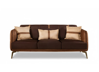 Canapé trois places Canapés trois places Tissu d'ameublement Style moderne Canapés en textile Meubles Marron