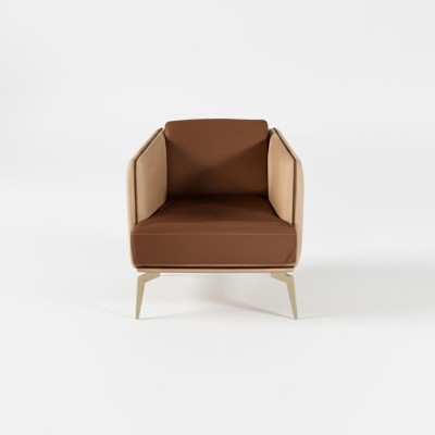 Moderne Fauteuil Une Place Fauteuil Marron 1 Place Tissu d'Ameublement Textile