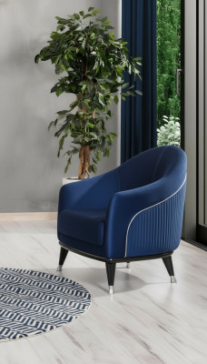 Fauteuil de luxe 1 place Salon Tissu Polyester Style Moderne Design
