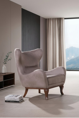 Fauteuil moderne design une place en tissu d'ameublement beige