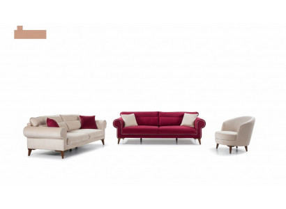 Suite Set Sofa set 3+3+1 Seat Sofas Fauteuil Tissu Canapé 3 pièces