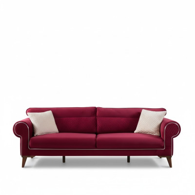 Canapé rouge 3 places Canapés en textile Canapé Rembourrage Mobilier de luxe Moderne Trois places