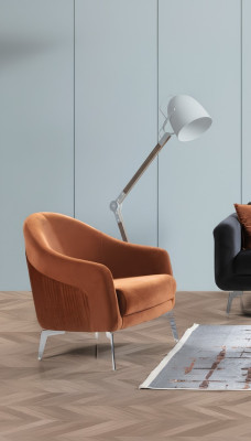 Canapé design Fauteuil Canapé Tapisserie 1 place Textile Fauteuil simple neuf couleur marron