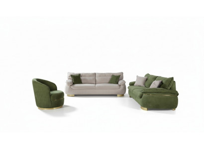 Ensemble de canapé 3+3+1 Place Canapé gris Canapé Rembourrage Suite Tissu Meubles