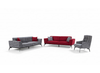 Ensemble de canapés 331 Housse de siège Canapé Paysage de vie Mobilier Rouge Gris