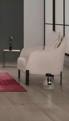 Fauteuil moderne 1 place Salon Tissu Polyester Style Couleur Beige