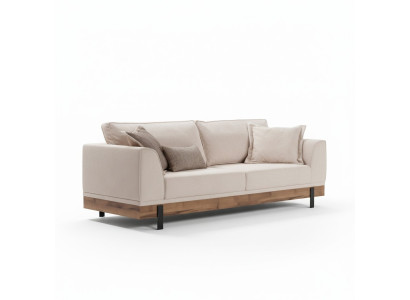 Sofa de salon 3 places en textile beige Canapé en cuir Meubles rembourrés