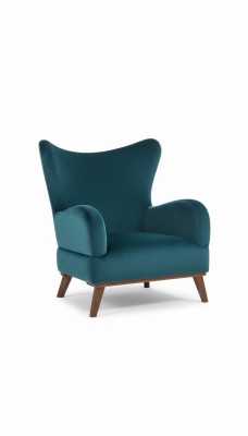 Fauteuil 1 place Design Salon Rembourrage en bois Moderne Turquoise