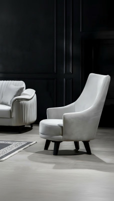 Fauteuil de salon moderne, design d'une seule place, couleur bois gris, en textile