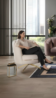 Fauteuil moderne TV Design Tapisserie Canapé Canapés Canapés Textile Mobilier