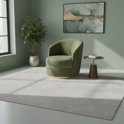 Moderne Fauteuil Rond à Bras Unique Rembourrage Designer en Tissu Textile