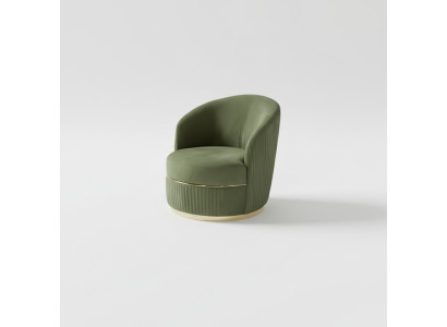 Moderne Fauteuil Rond à Bras Unique Rembourrage Designer en Tissu Textile