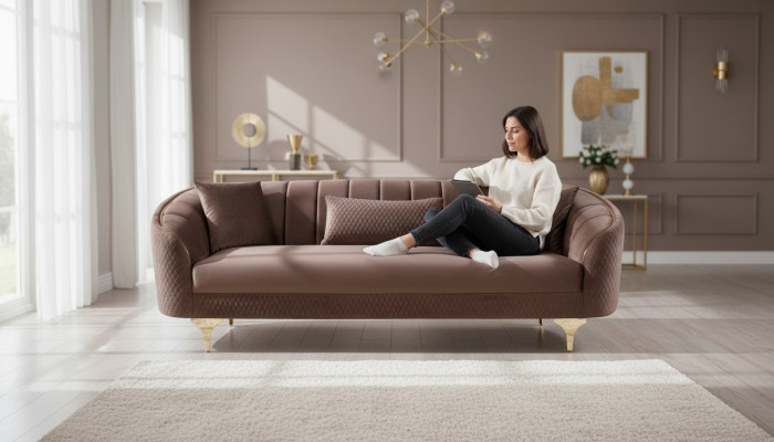 Sofa du salon Canapé 3 places Canapés Canapé rembourré Tissu de canapé Meubles Ameublement