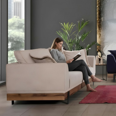 Canapé design 3 places Canapé rembourré Canapé moderne Canapés Mobilier de salon Beige