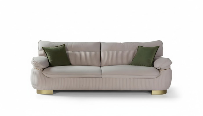 Canapé trois places Canapé 3 places Canapé en tissu Canapé Mobilier moderne en velours beige doux