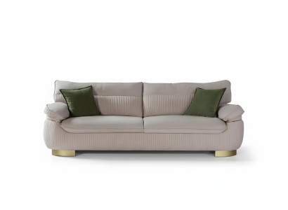 Canapé trois places Canapé 3 places Canapé en tissu Canapé Mobilier moderne en velours beige doux
