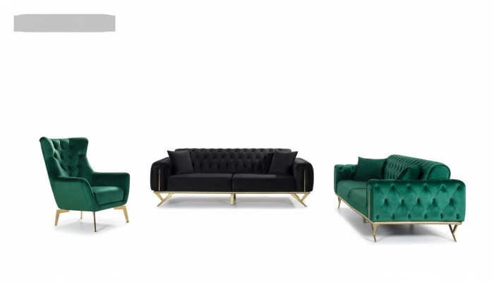 Ensemble de canapés 3+3+1 fauteuil de sol Causeuses trois places Chesterfield