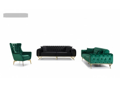 Ensemble de canapés 3+3+1 fauteuil de sol Causeuses trois places Chesterfield