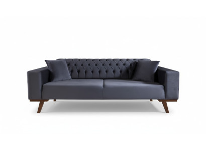 Canapé design trois places Canapé moderne gris Mobilier Tissu Bois