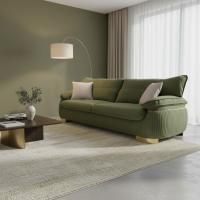 Canapé moderne en textile 3 places Trois places en tissu Mobilier rembourré Couleur verte