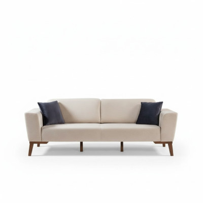 Le salon canapé Design Trois places Moderne Canapé Beige Siège en tissu