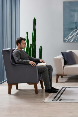 Fauteuil de luxe 1 place Fauteuil design 1 place Revêtement textile Mobilier