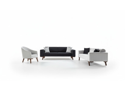 Ensemble de canapés de luxe trois places canapé en tissu 3+3+1 siège fauteuil style textile.