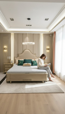 Conception de lits doubles d'hôtel en bois pour chambre à coucher, mobilier de lit en bois 180x200 neuf