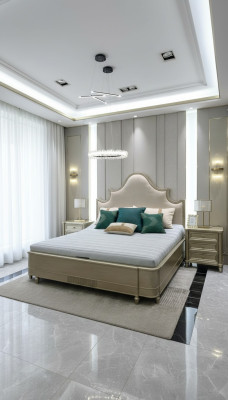 Conception de lits doubles d'hôtel en bois pour chambre à coucher, mobilier de lit en bois 180x200 neuf