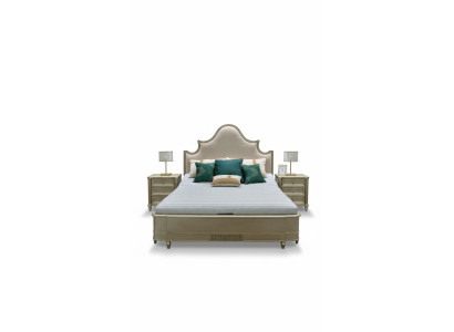 Conception de lits doubles d'hôtel en bois pour chambre à coucher, mobilier de lit en bois 180x200 neuf