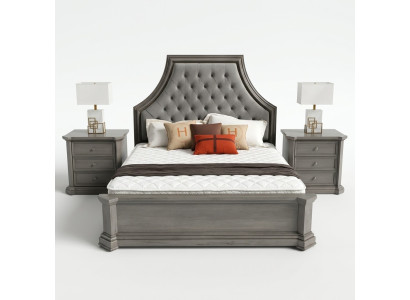Chambre Conception de lit de mariage Lit double Lit Chesterfield Lit Rembourrage Lits Mobilier