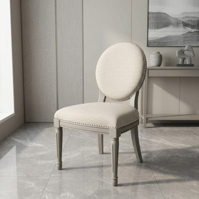Salle à manger Meubles en bois Chaises Design luxueux Chaise rembourrée Siège en bois gris